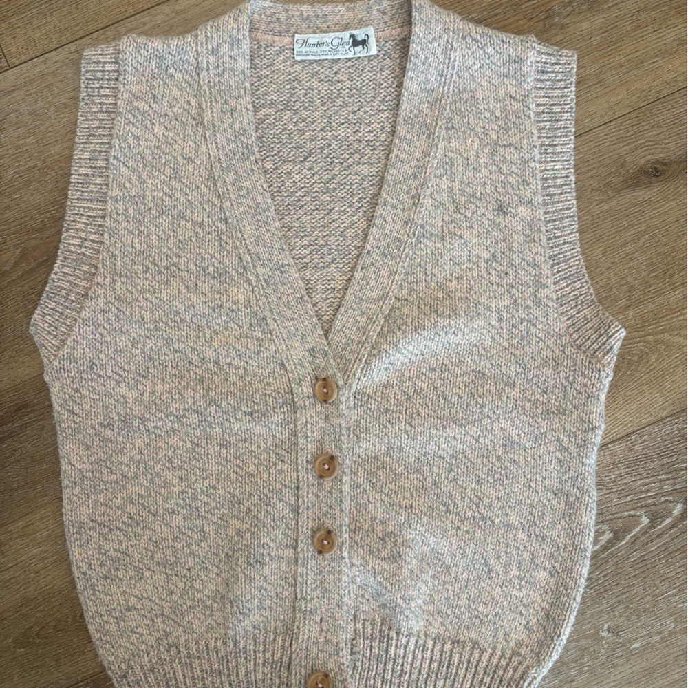 Hunters Glen VTG Sweater Vest Button Front Wool Blend Western Woman Cottagecore
